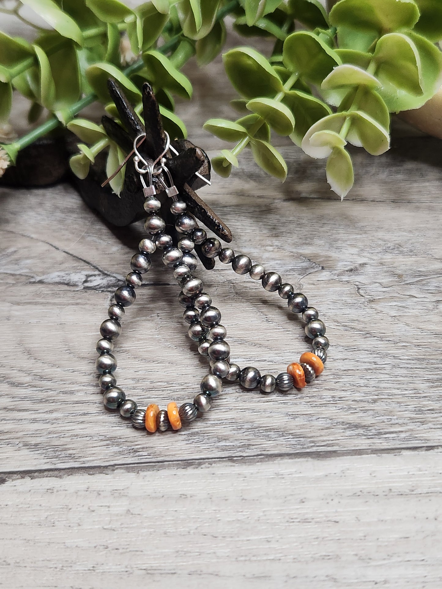 Spiny Oyster, & Sterling Silver Navajo Style Pearls