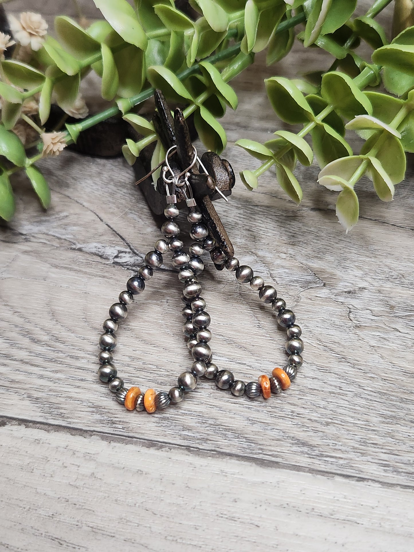 Spiny Oyster, & Sterling Silver Navajo Style Pearls