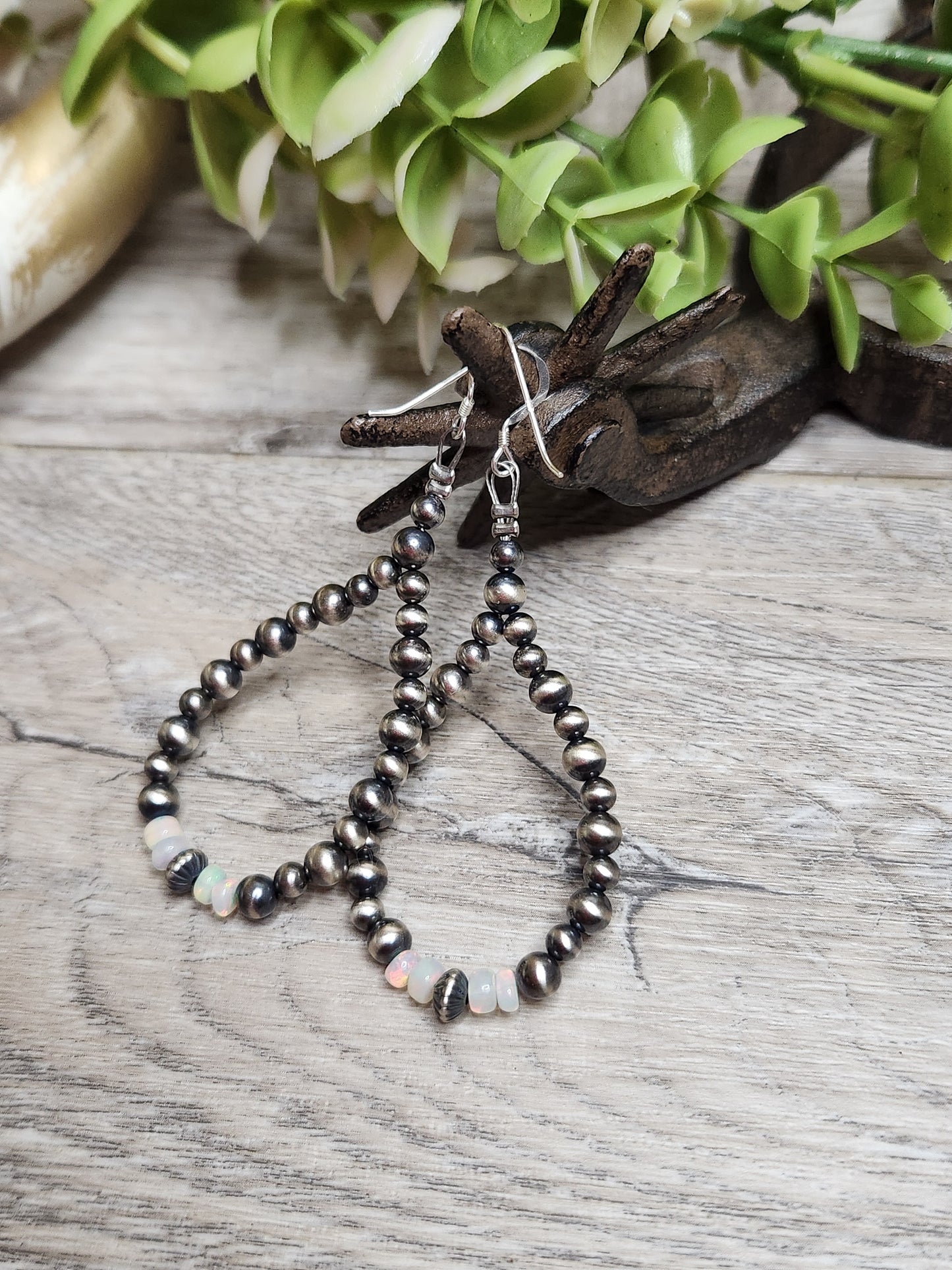 Ethiopian Opal & Sterling Silver Navajo Style Pearls