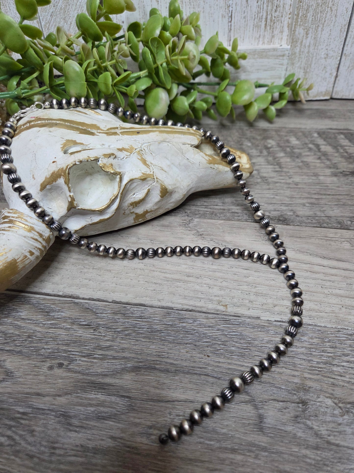 Sterling Silver Navajo Style Pearls.