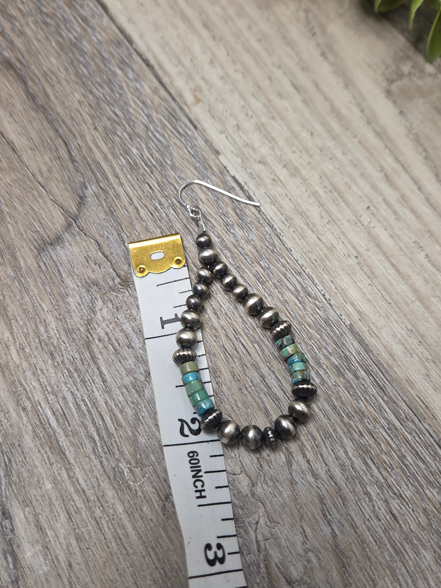 Sterling Silver Navajo Style Pearls and Turquoise
