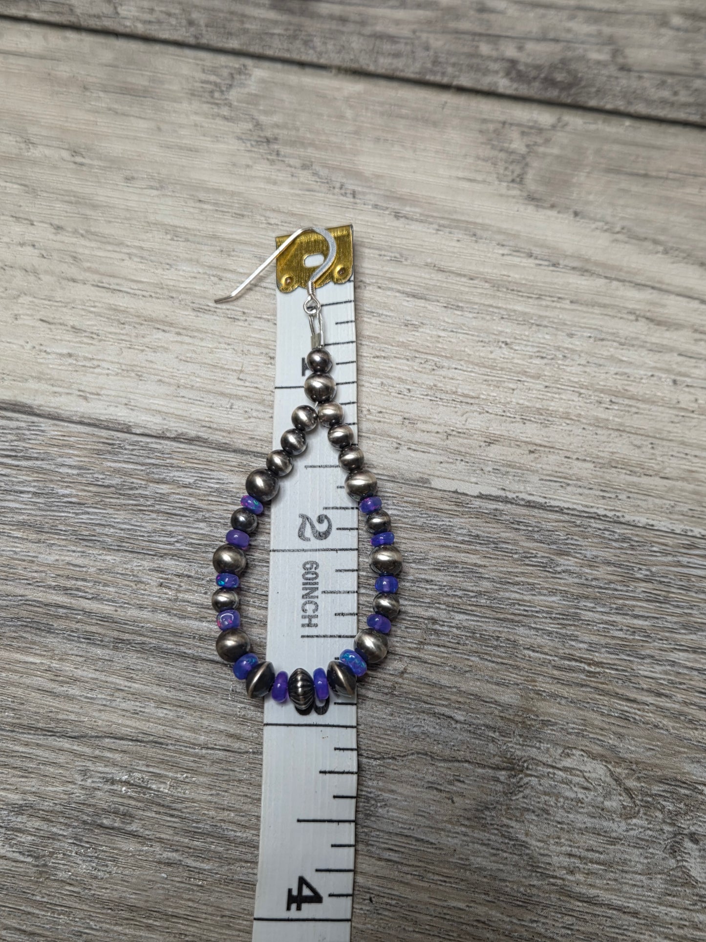 Blue/ Purple Opal & Sterling Silver Navajo Style Pearls