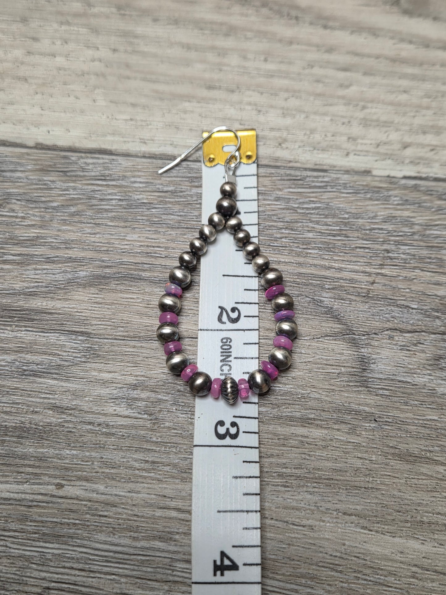 Pink Opal & Sterling Silver Navajo Style Pearls