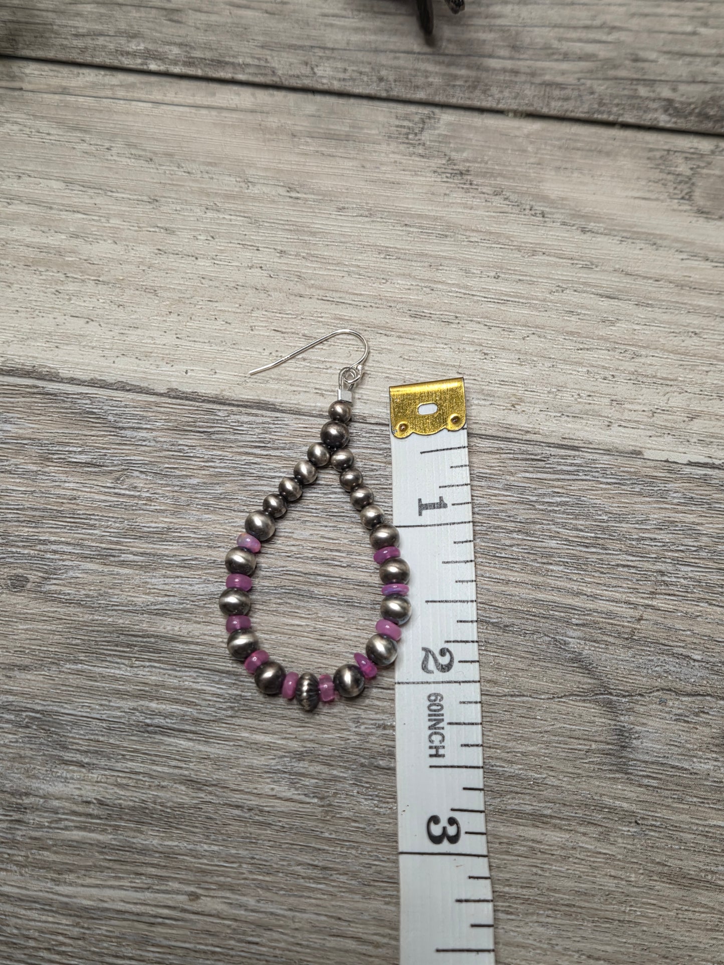 Pink Opal & Sterling Silver Navajo Style Pearls