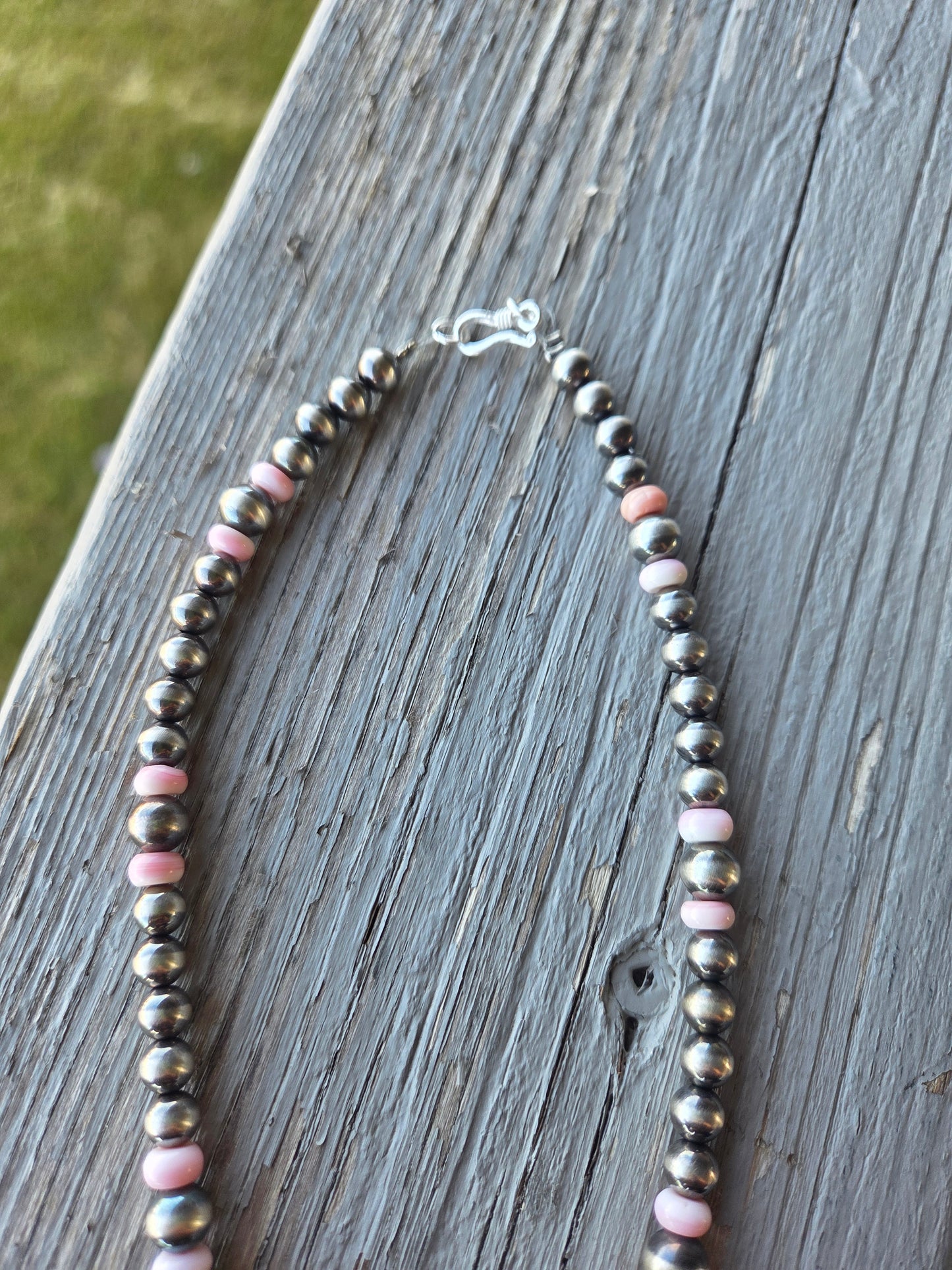 Buffalo Coin • Pink Conch • Sterling Silver Navajo Style Pearl