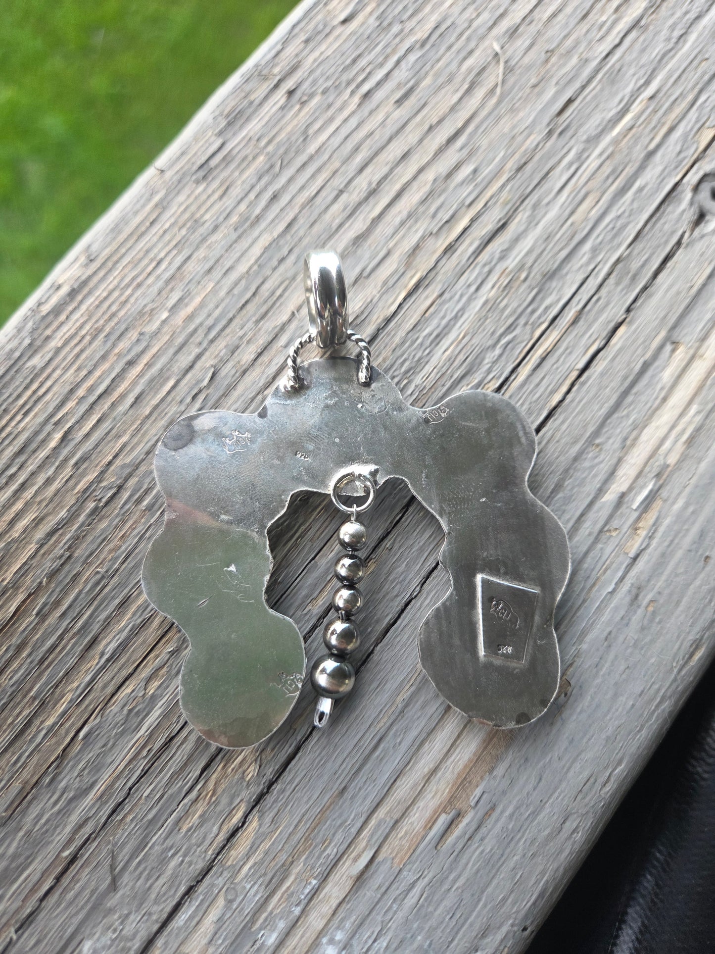 Sonoran & Egyptian Turquoise, Pink Conch Pendant.