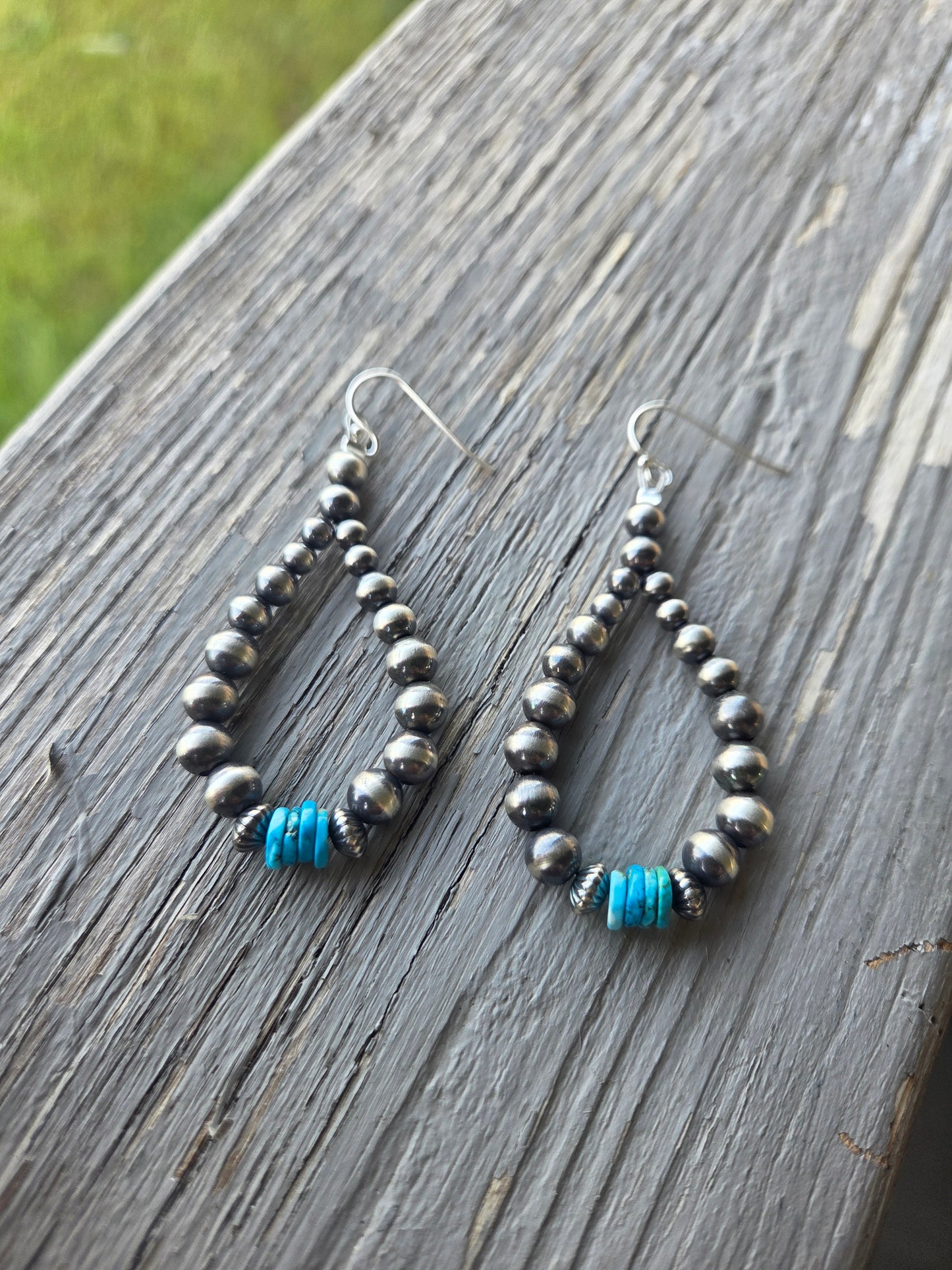 Turquoise & Sterling Silver Navajo Style Pearls