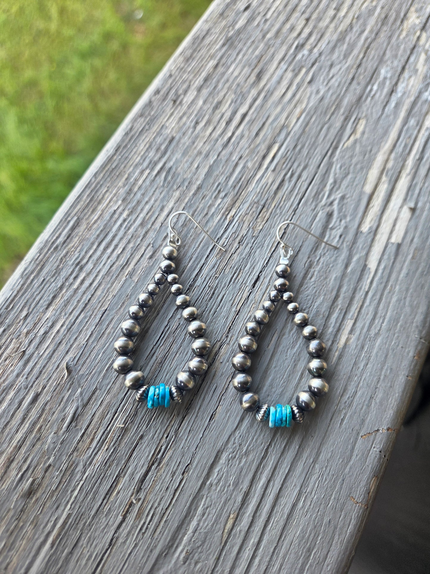 Turquoise & Sterling Silver Navajo Style Pearls