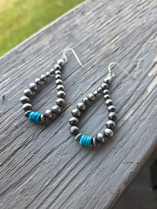 Turquoise & Sterling Silver Navajo Style Pearls