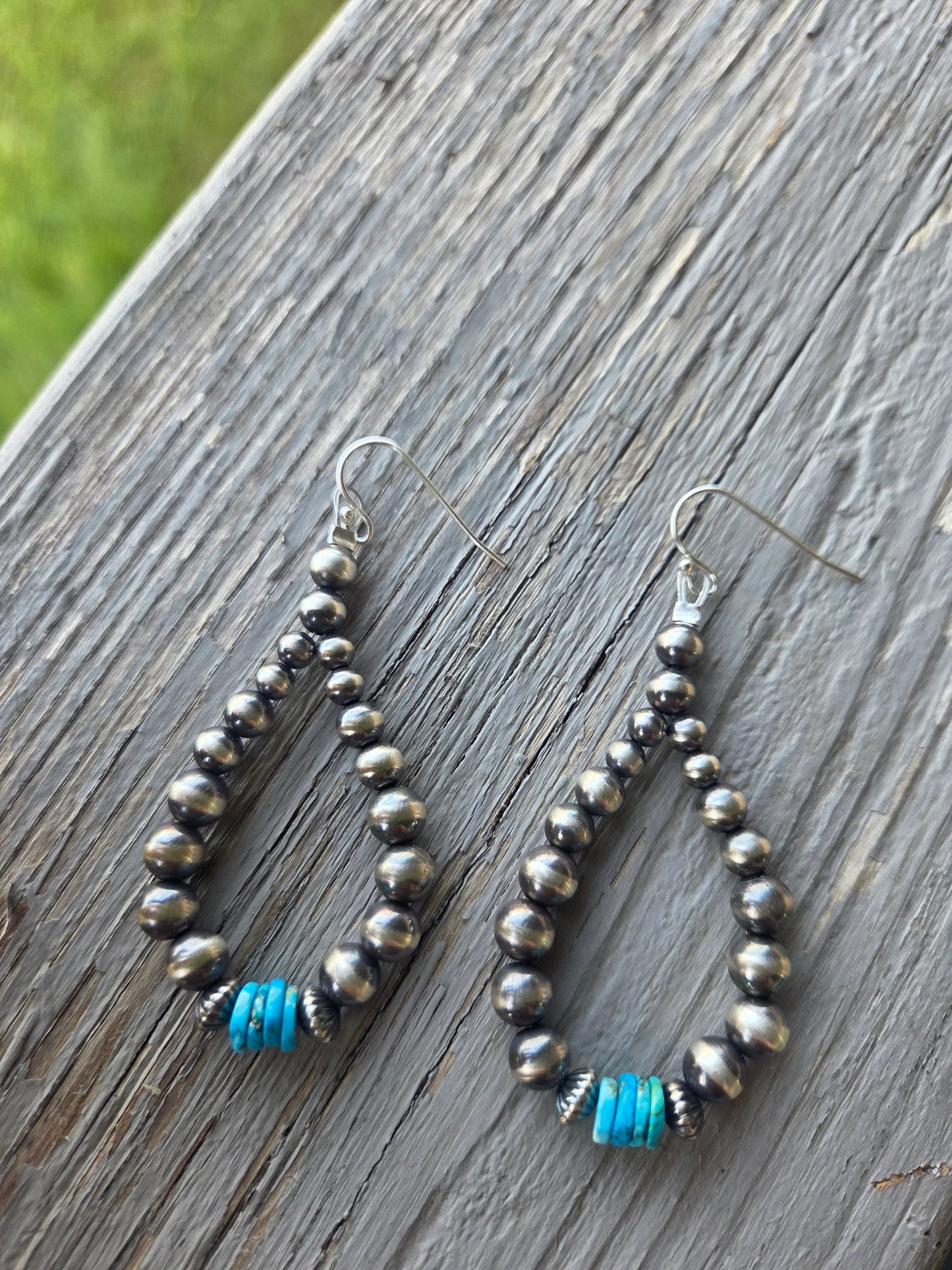 Turquoise & Sterling Silver Navajo Style Pearls