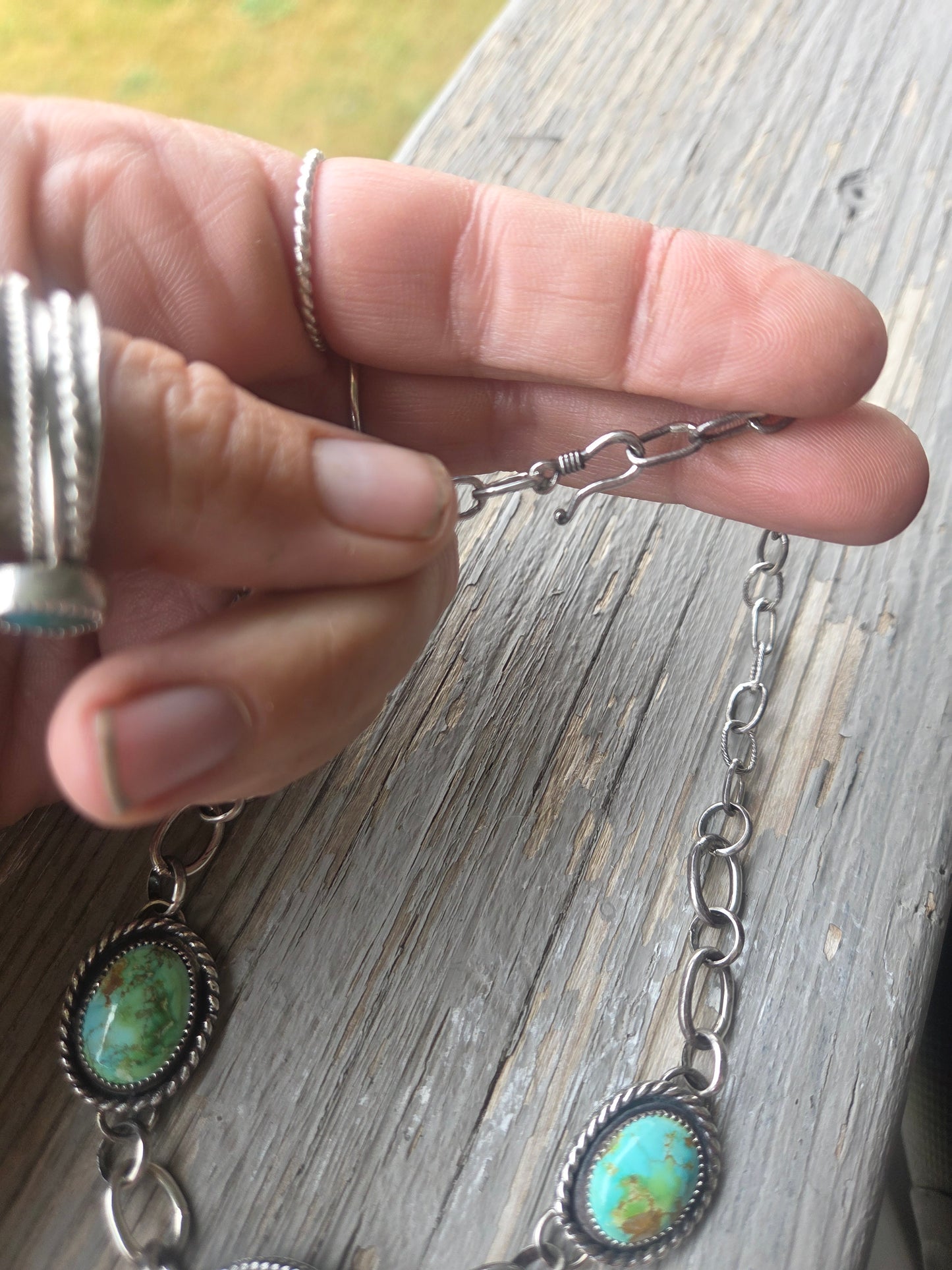Choker chain link• Sonoran Turquoise • 15 inches