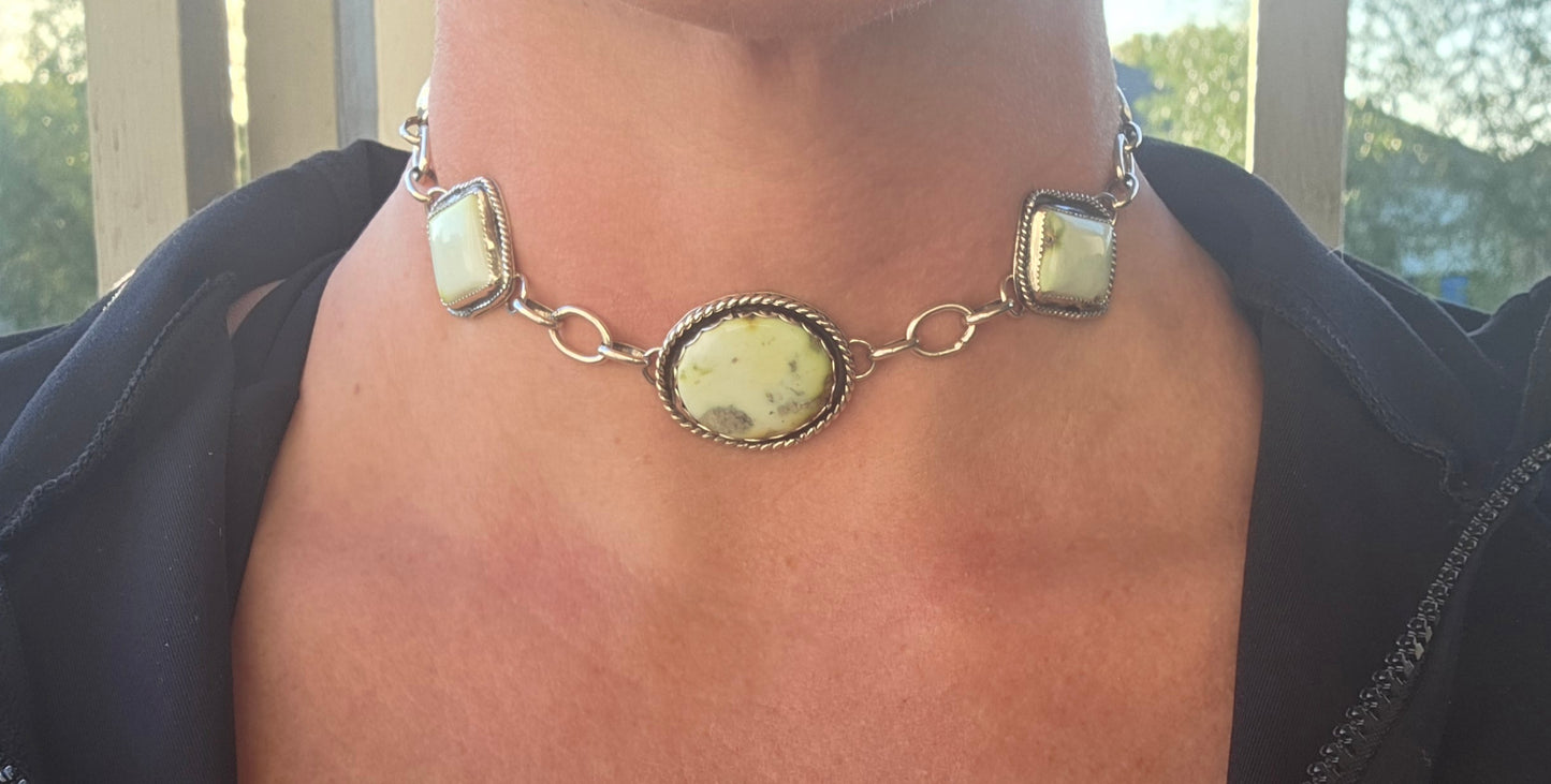 Handmade Chain Link Palomino  Chocker • Adjustable up to 16 inches