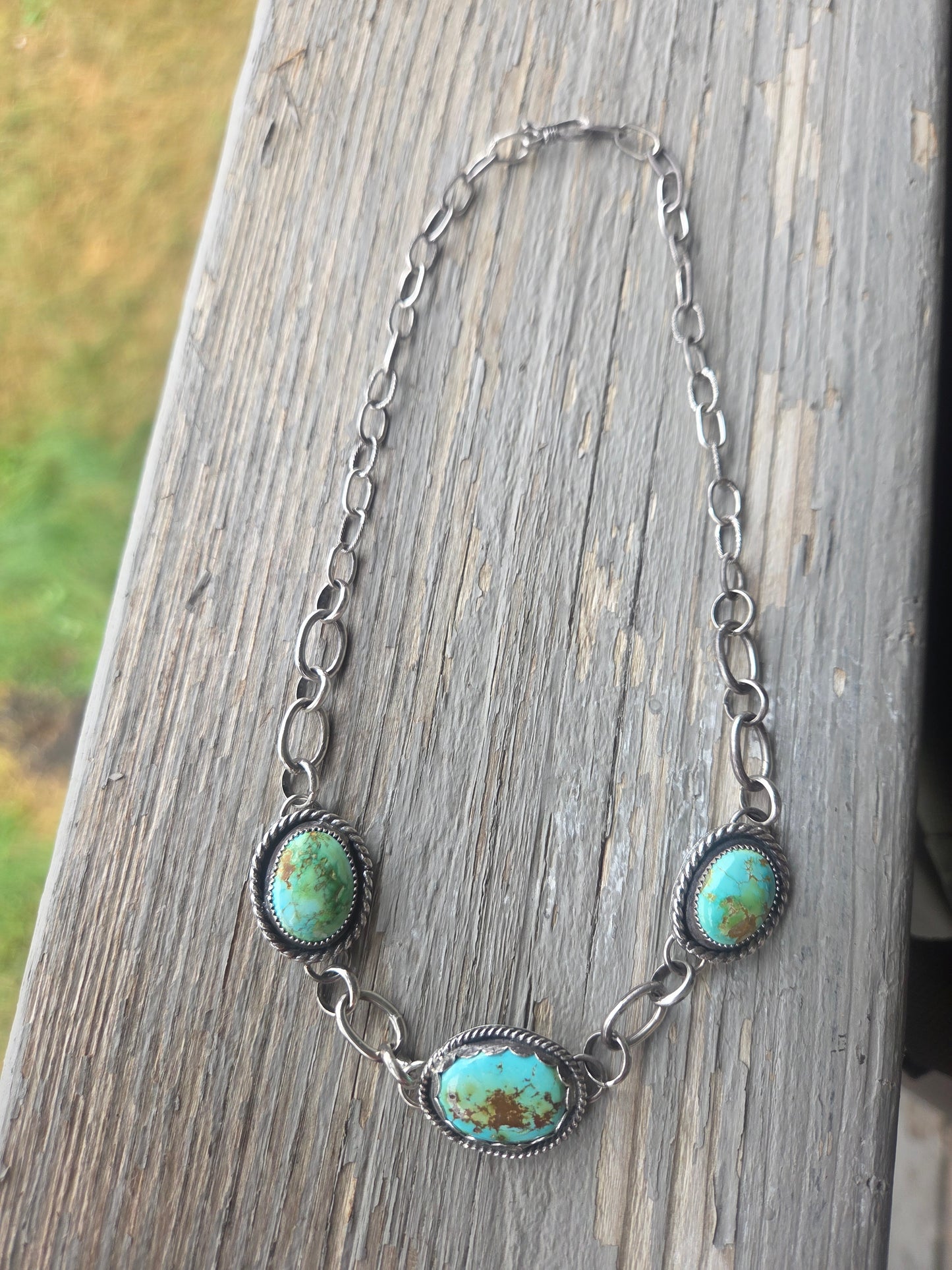Choker chain link• Sonoran Turquoise • 15 inches