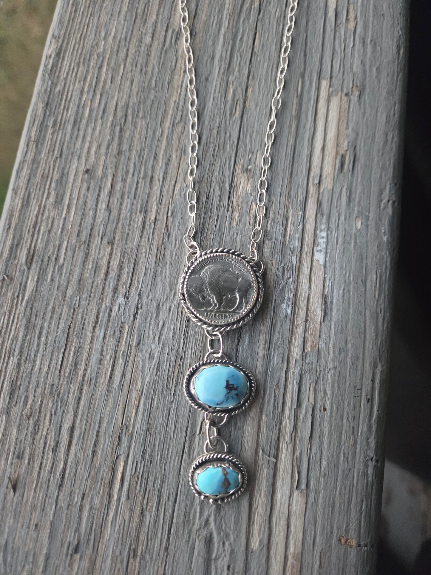 Buffalo Coin & Golden Hill Turquoise 19.5 inches