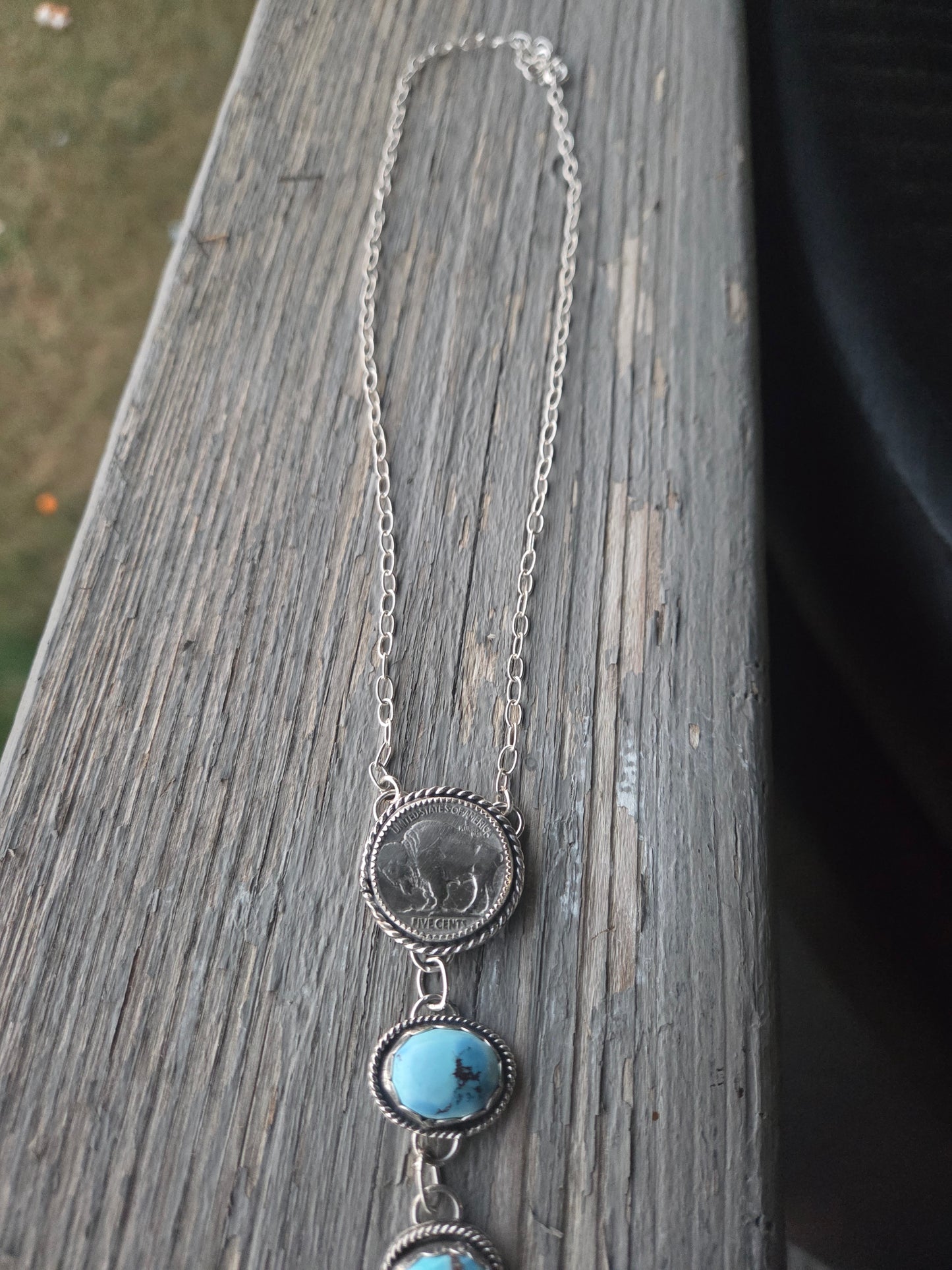 Buffalo Coin & Golden Hill Turquoise 19.5 inches