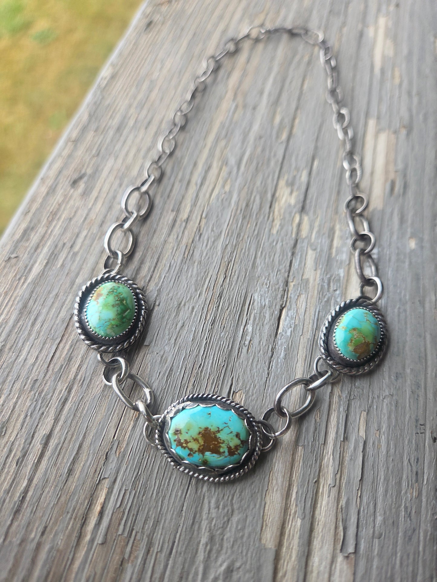 Choker chain link• Sonoran Turquoise • 15 inches