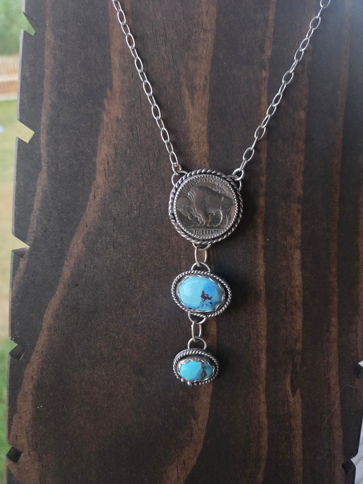 Buffalo Coin & Golden Hill Turquoise 19.5 inches