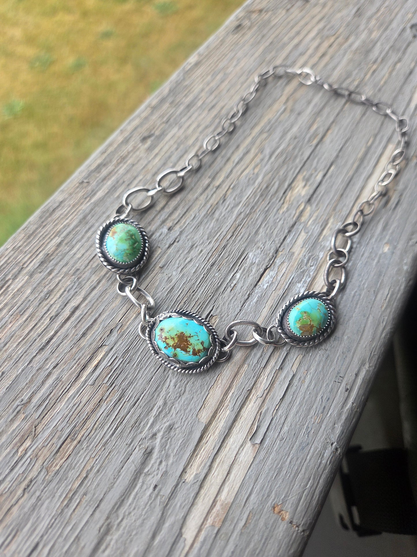 Choker chain link• Sonoran Turquoise • 15 inches