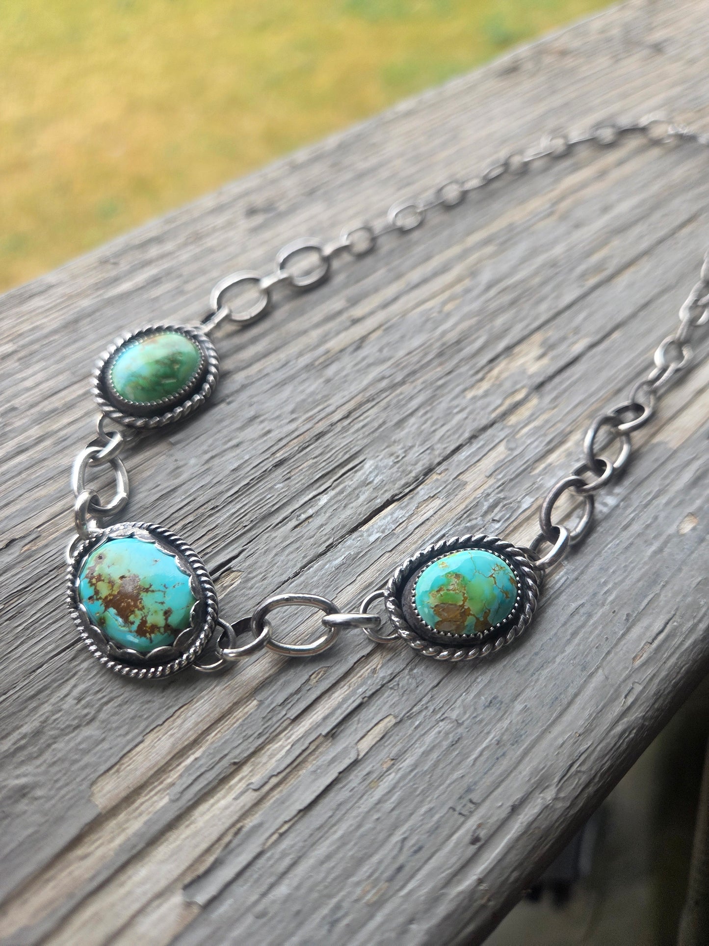 Choker chain link• Sonoran Turquoise • 15 inches
