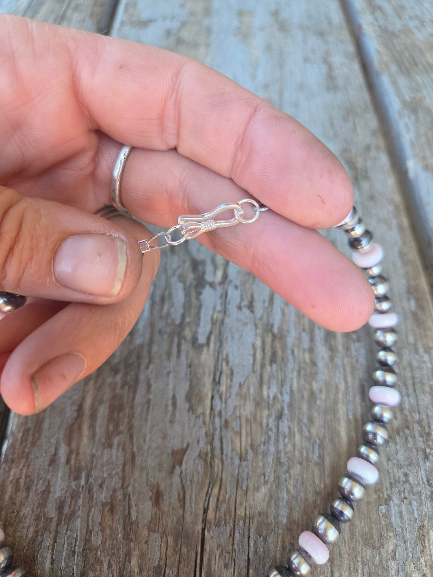 Buffalo Coin & Pink Conch • Sterling Silver Pearls