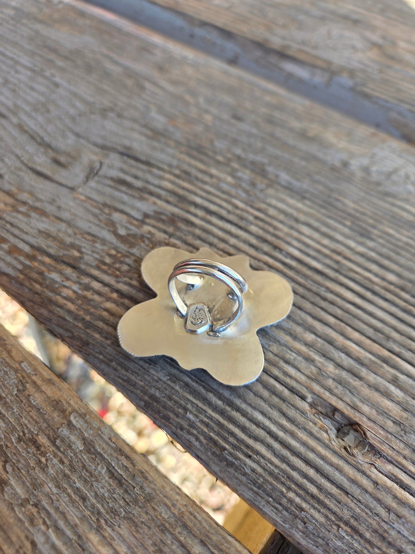 Butterfly Ring Chilean Turquoise & Golden Hill Turquoise Size 7