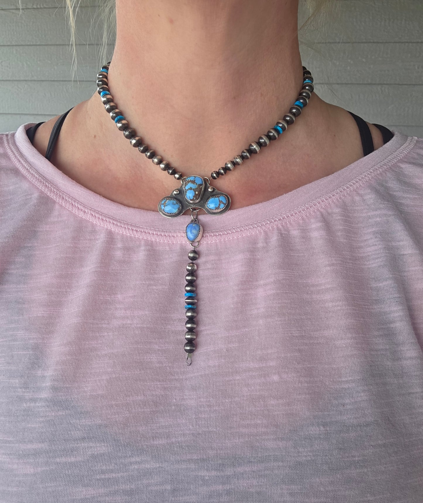 Golden Hill Turquoise & Sterling Pearls