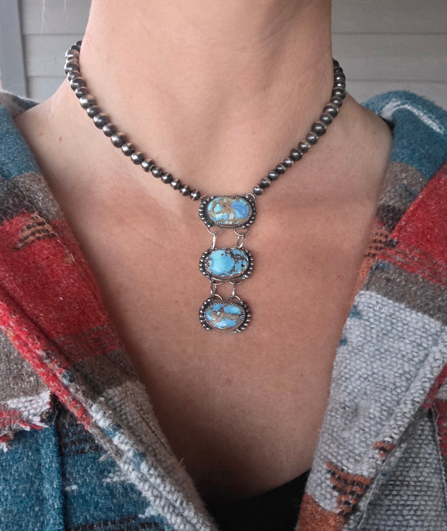 Golden Hill Turquoise & Sterling Pearls