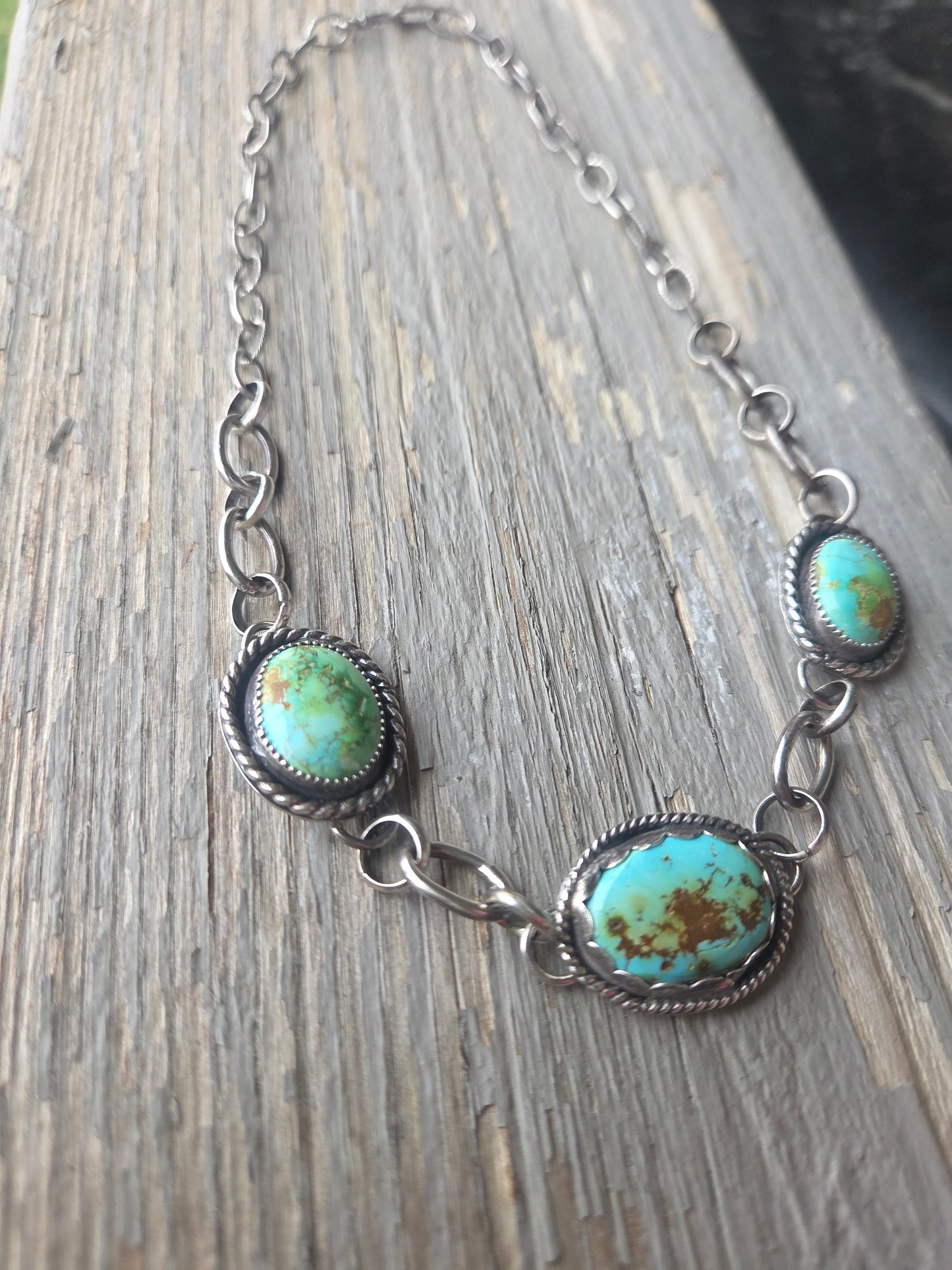 Choker chain link• Sonoran Turquoise • 15 inches