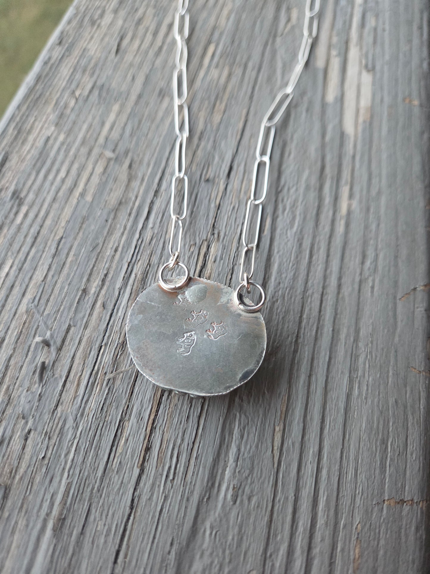 Boulder Turquoise on Paper Clip sterling Silver Chain
