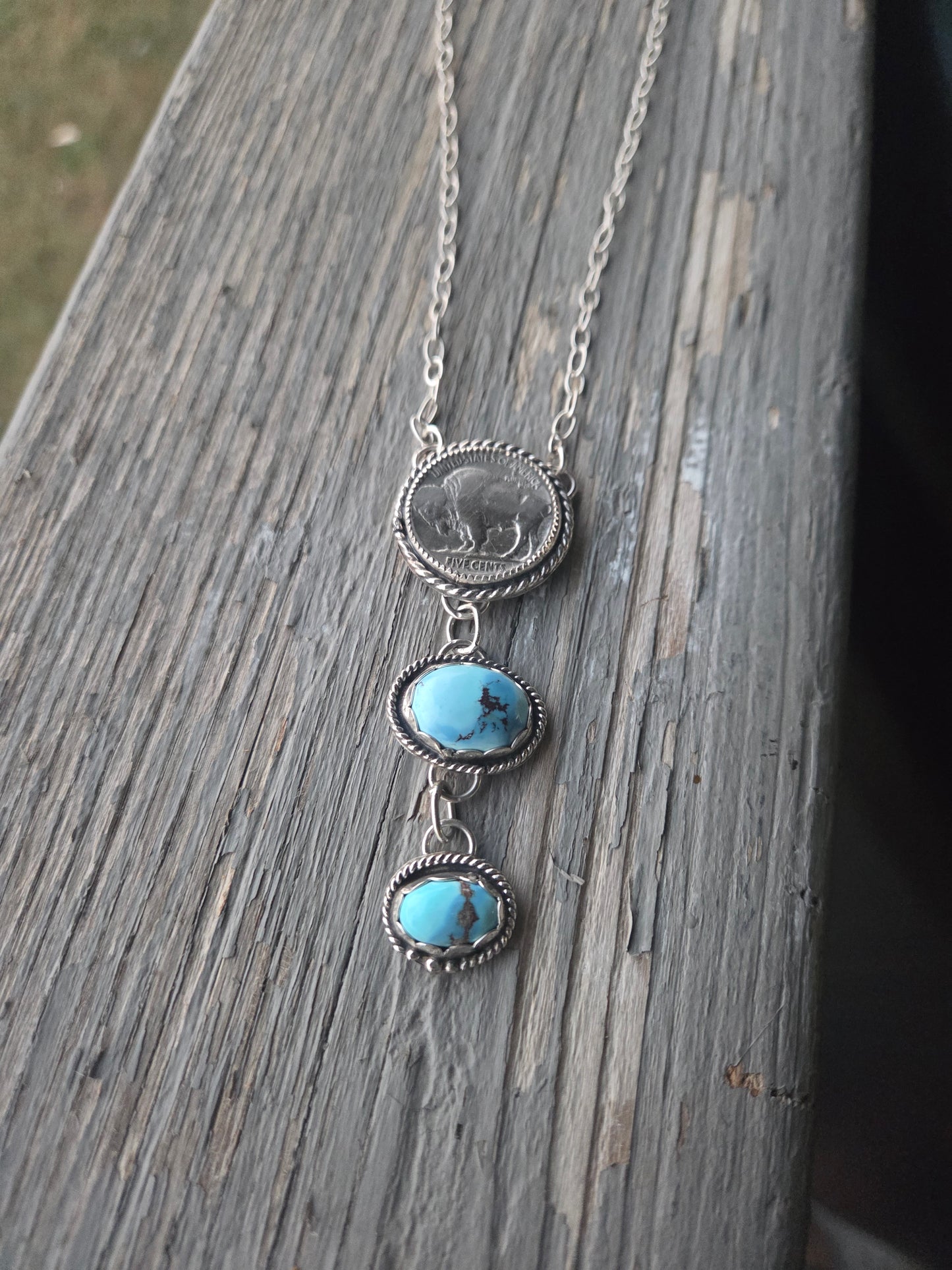 Buffalo Coin & Golden Hill Turquoise 19.5 inches