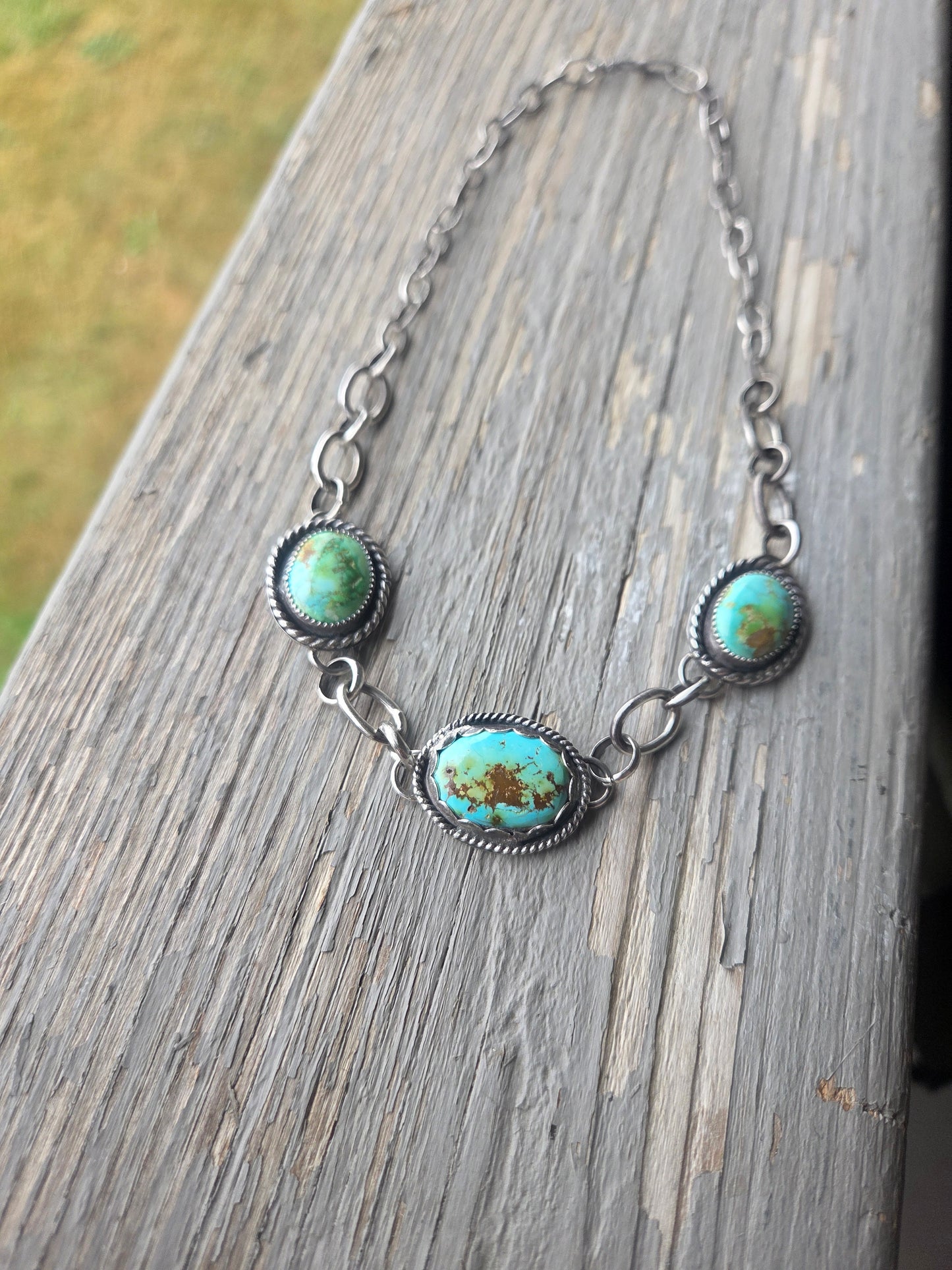 Choker chain link• Sonoran Turquoise • 15 inches