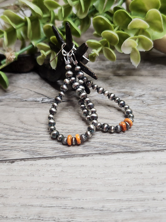 Spiny Oyster, & Sterling Silver Navajo Style Pearls