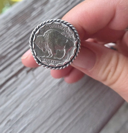 Buffalo Coin • Sterling Silver Size 7