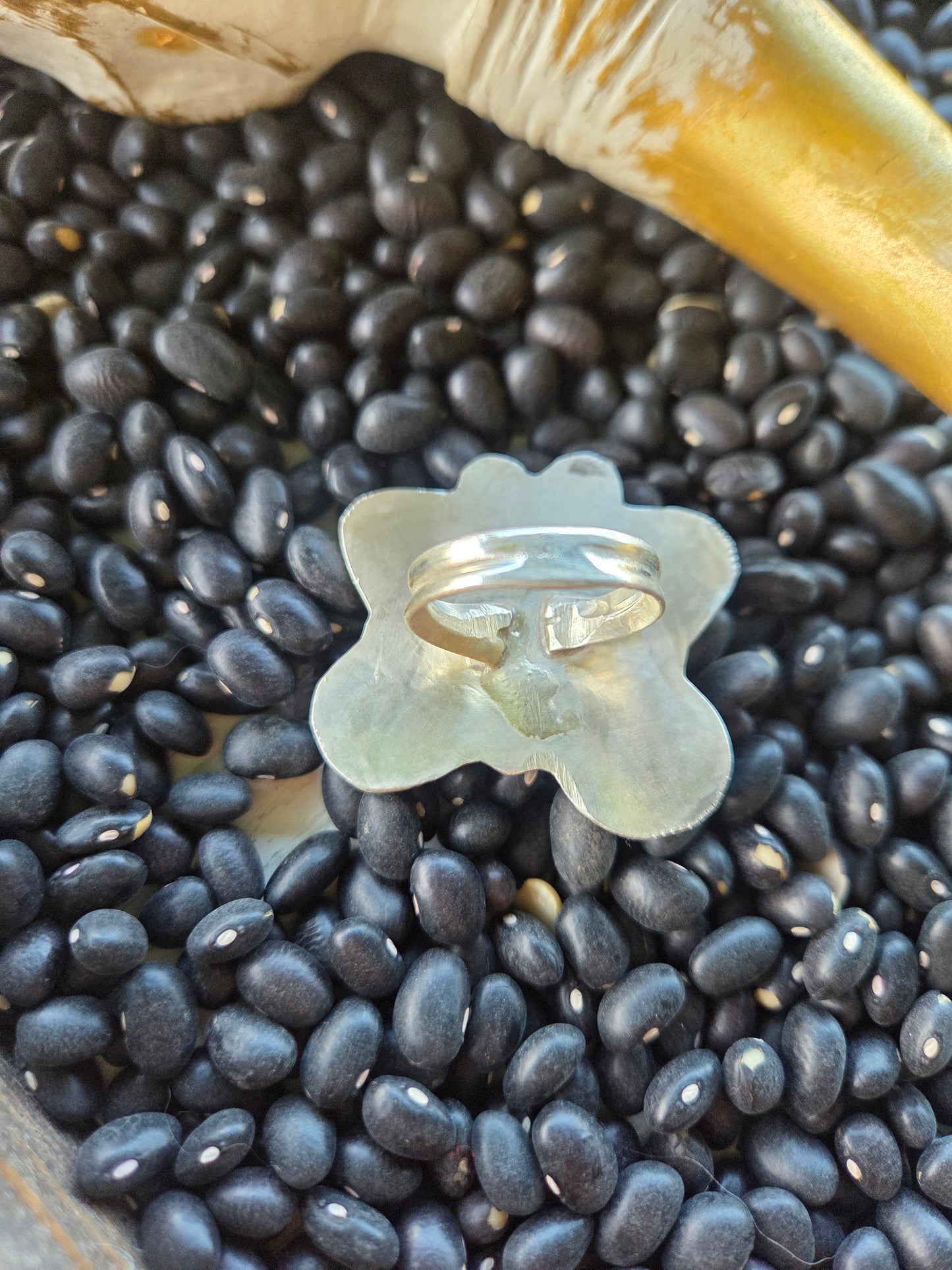 ButterFly Ring with Pink Conch & Kingsmen Turquoise Size 8