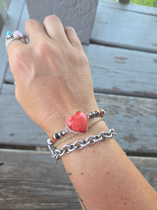 Spiny Oyster Heart Adjustable Bracelet