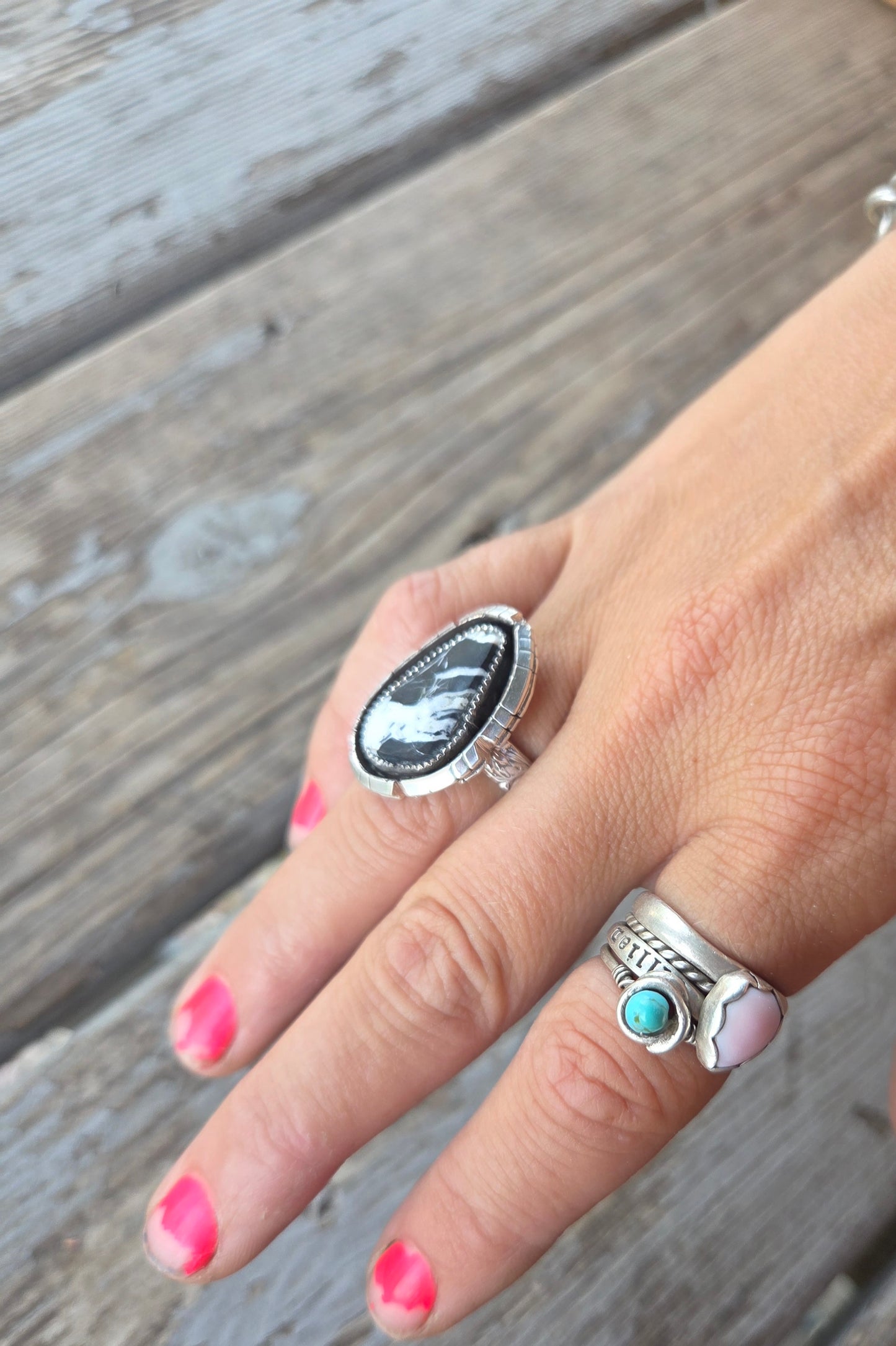 Shadow Box White Buffalo Ring