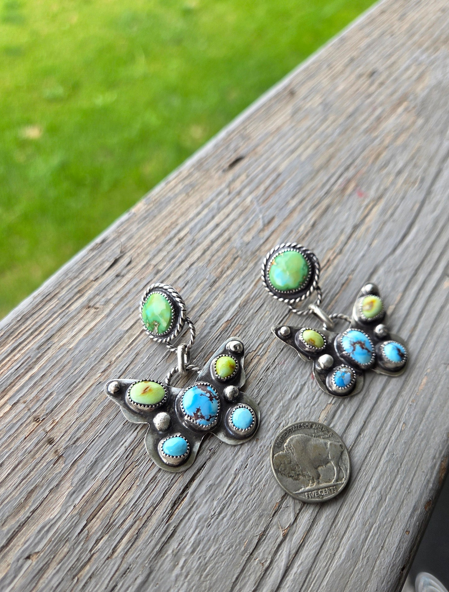 Butter Fly Turquoise Earrings