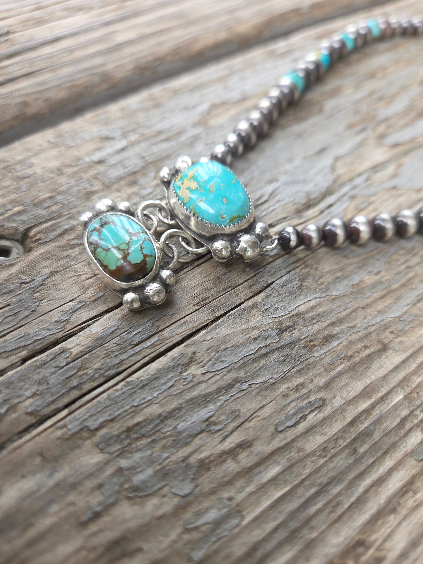 Sonoran & Sierra Nevada Turquoise & Sterling Pearls & Kingman Turquoise beads