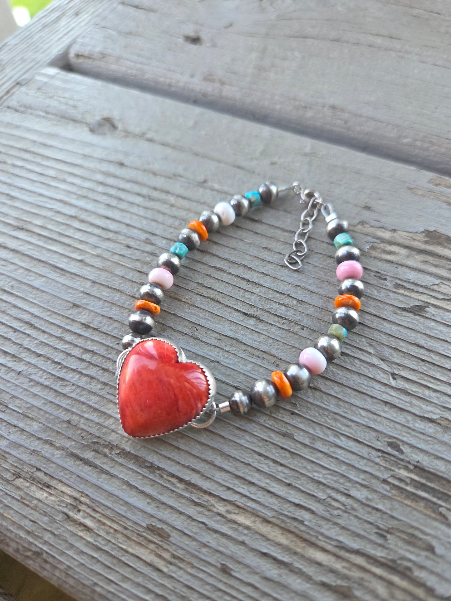 Spiny Oyster Heart Adjustable Bracelet