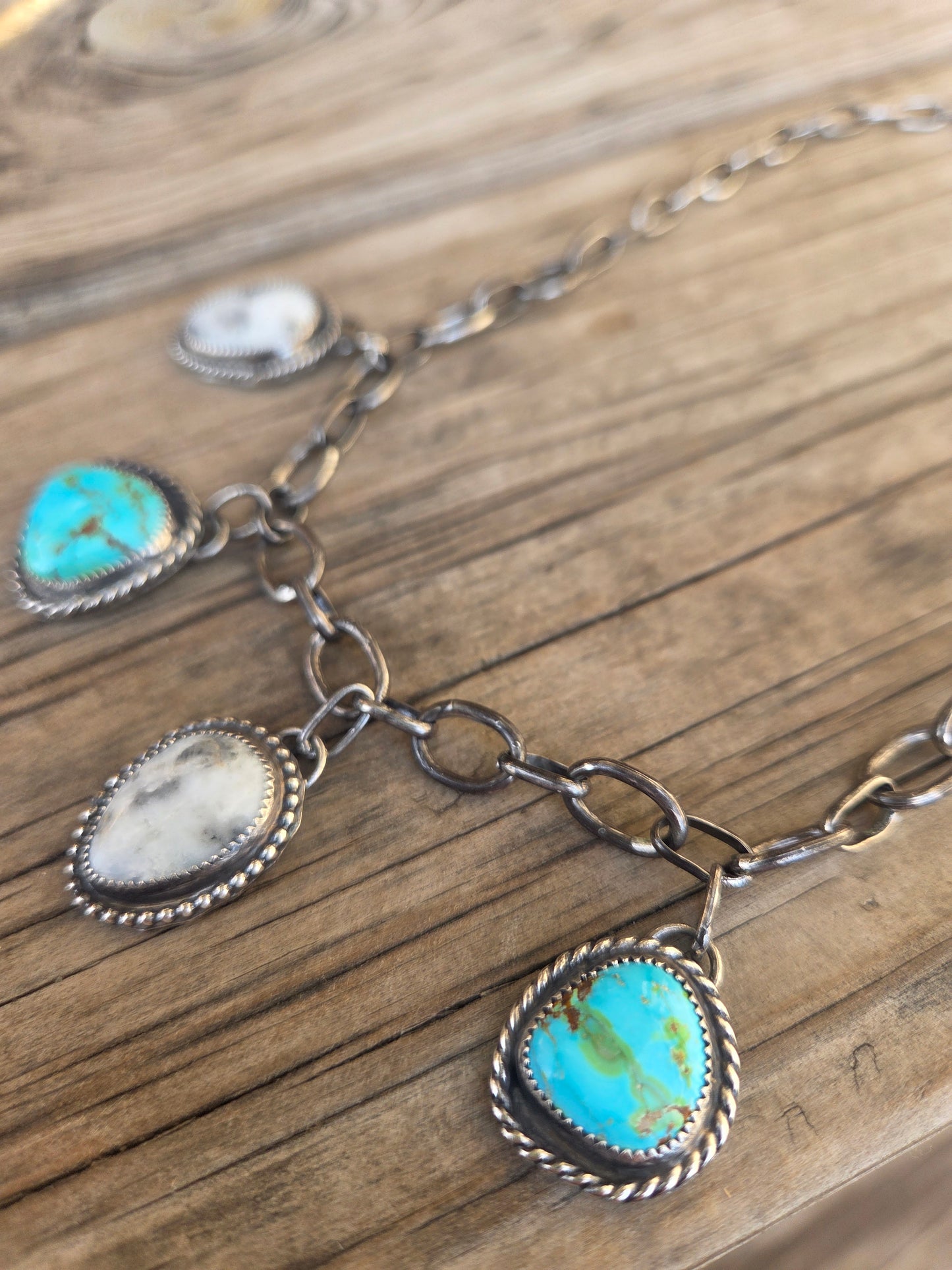 Sonoran & White Buffalo Charm Choker • Adjustable up to 15.5 inches