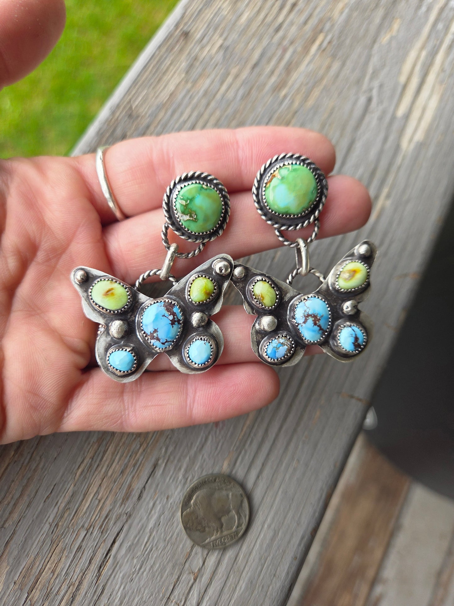 Butter Fly Turquoise Earrings
