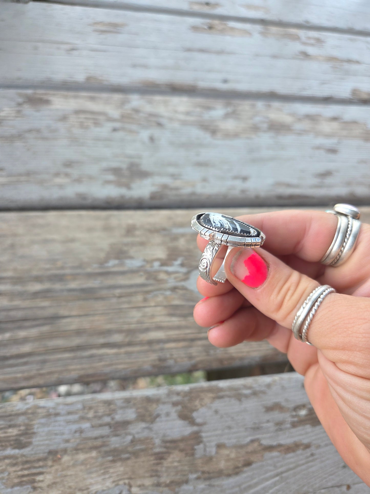 Shadow Box White Buffalo Ring