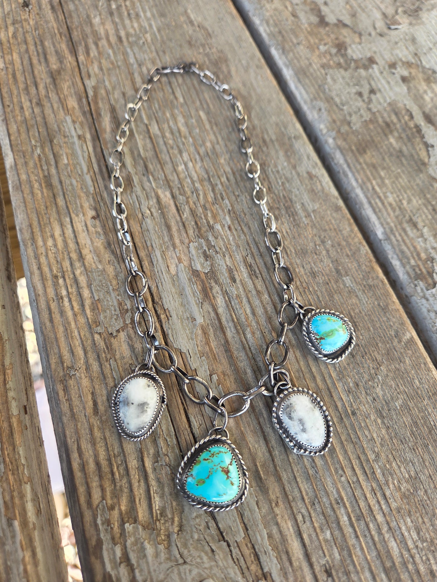 Sonoran & White Buffalo Charm Choker • Adjustable up to 15.5 inches