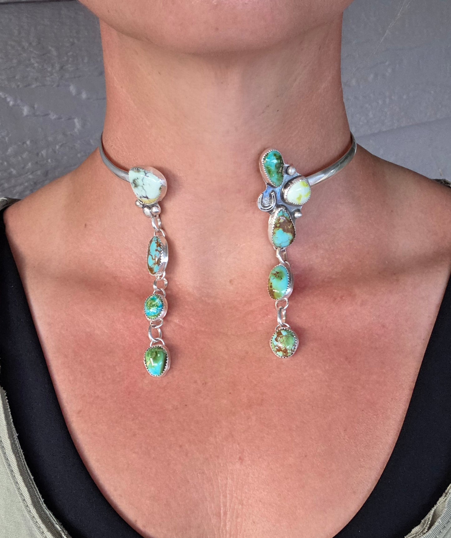 Wire Neck Cuff *Note there is a small crack in Palomino stone