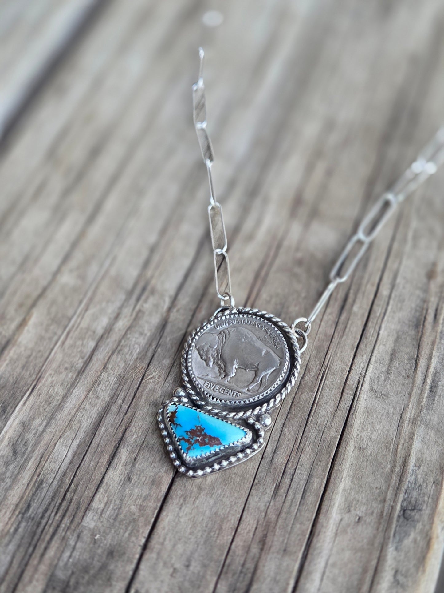 Golden Hill Turquoise & Buffalo Coin 18 inches