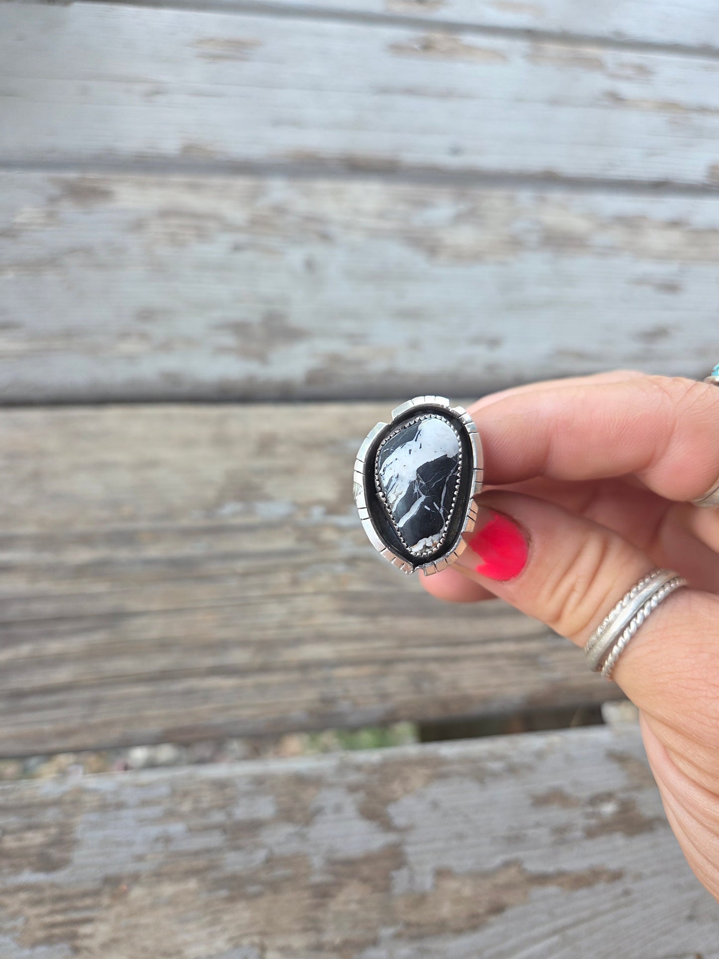 Shadow Box White Buffalo Ring
