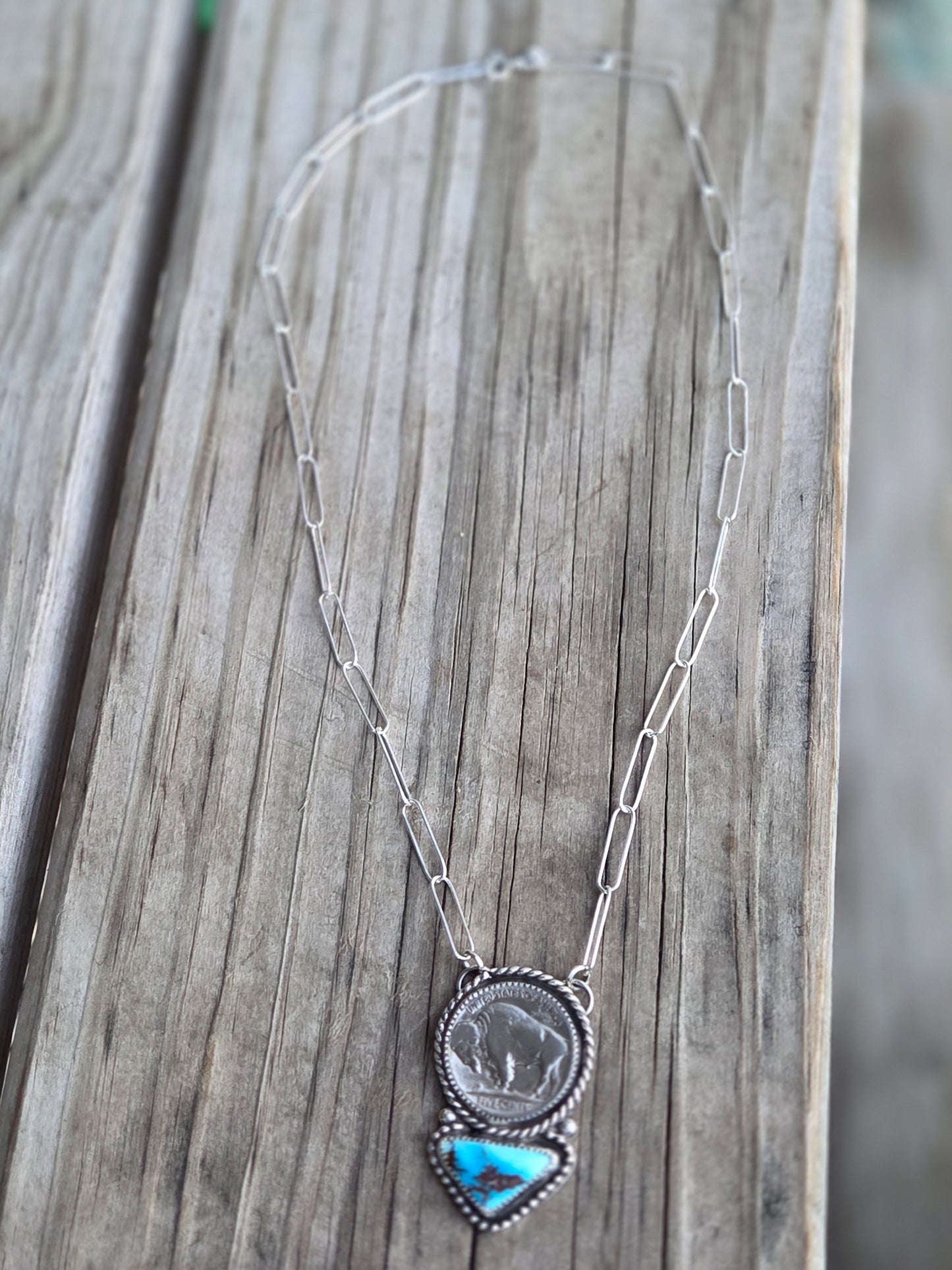 Golden Hill Turquoise & Buffalo Coin 18 inches