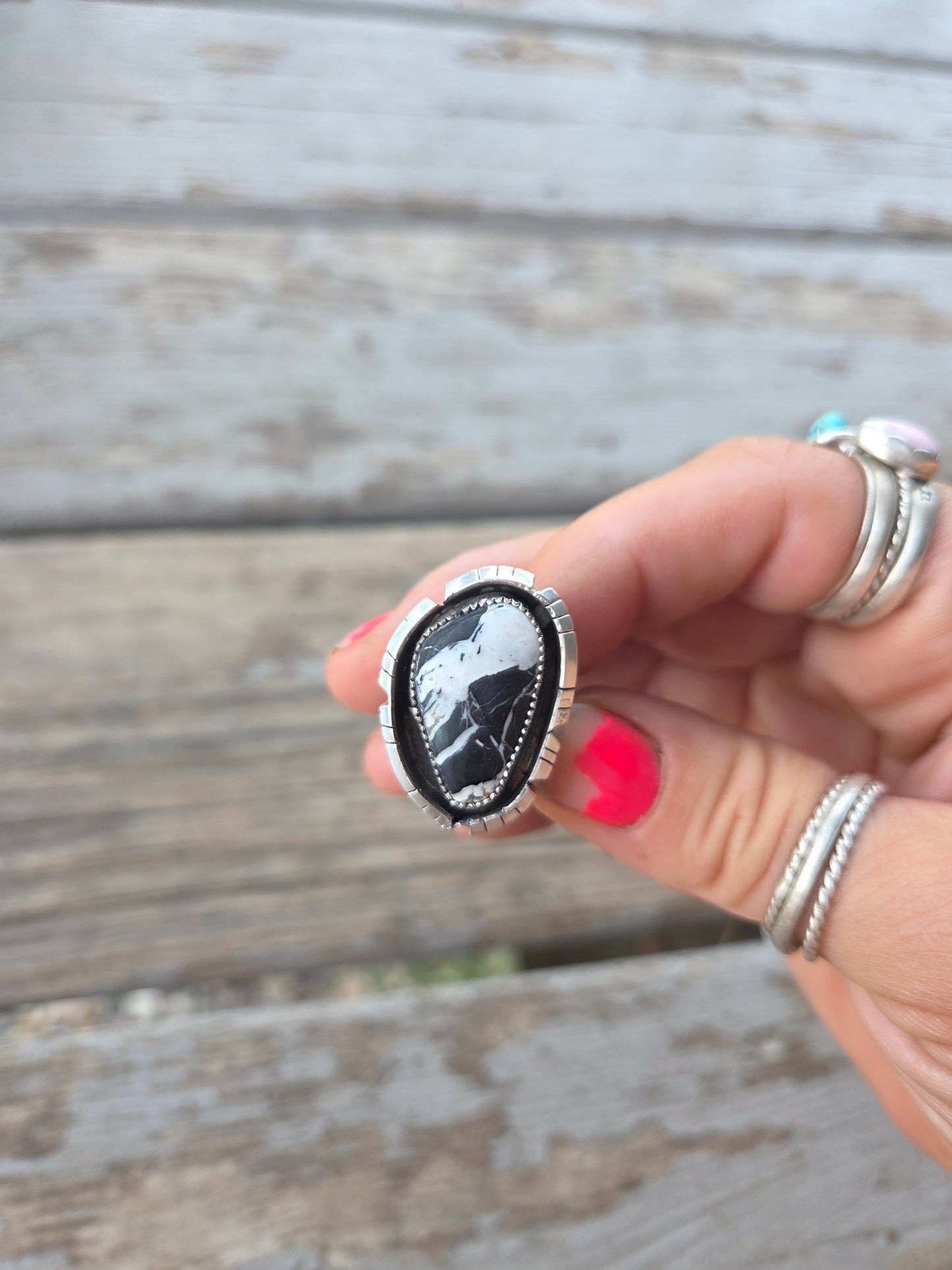 Shadow Box White Buffalo Ring