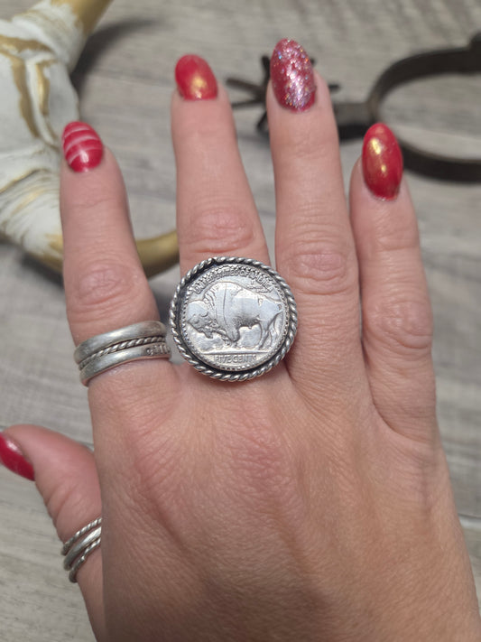Buffalo Coin Adjustable size 6 and up
