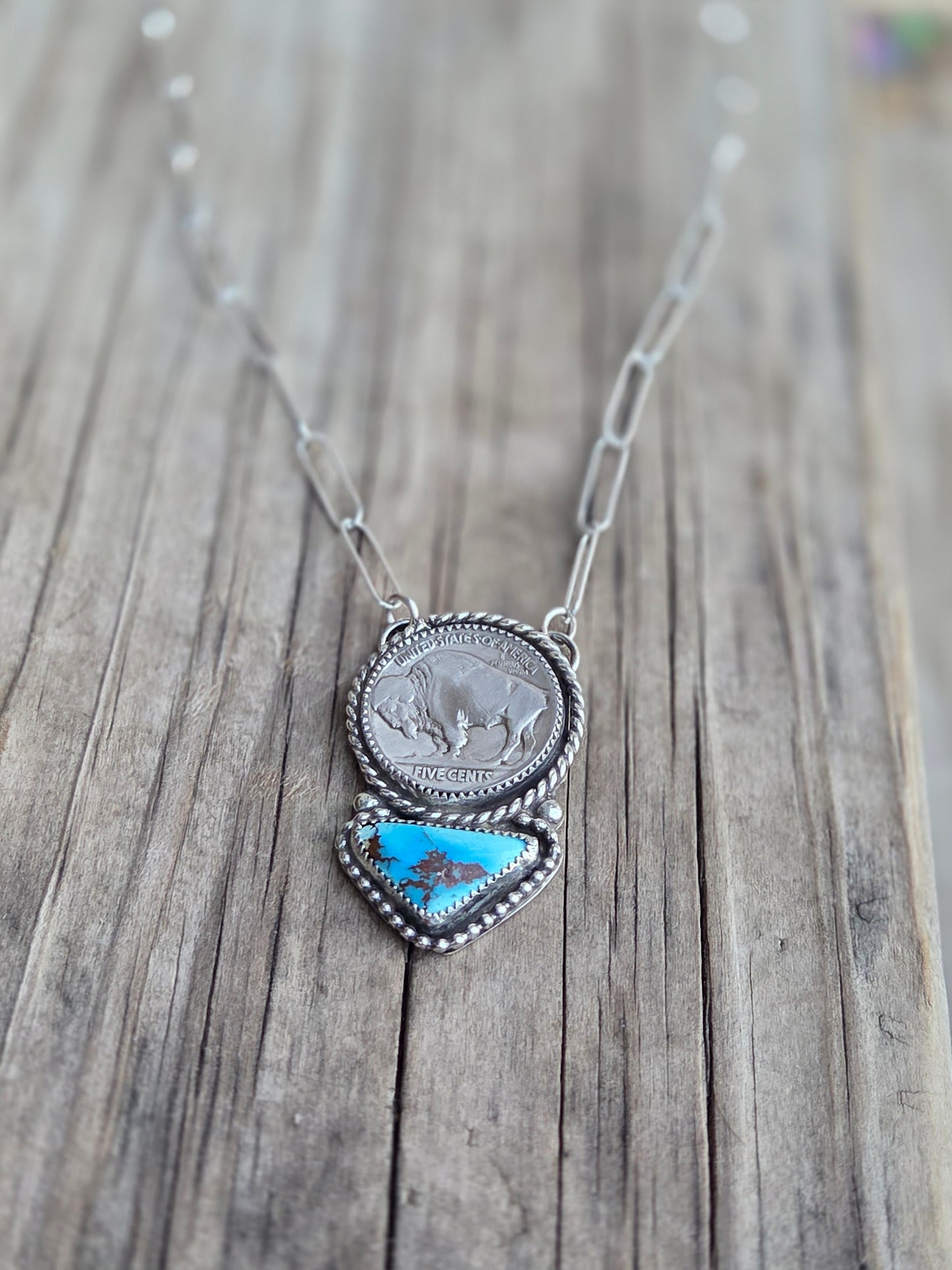 Golden Hill Turquoise & Buffalo Coin 18 inches